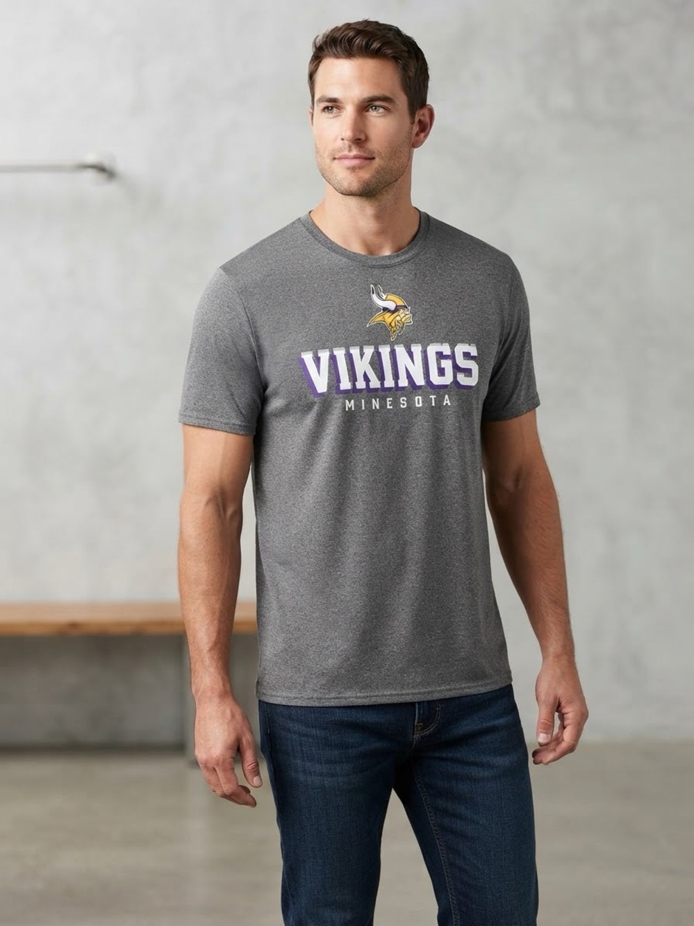 (NWOT) Minnesota Vikings NFL Team Apparel Gray T-Shirt